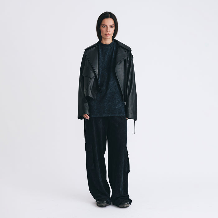 MAGIA LACE UP LEATHER JACKET