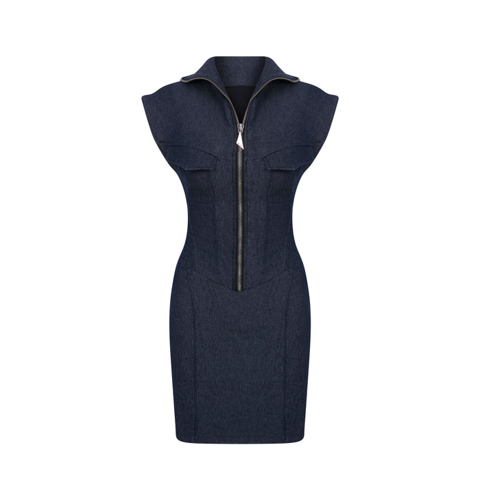 CHERRY DENIM DRESS